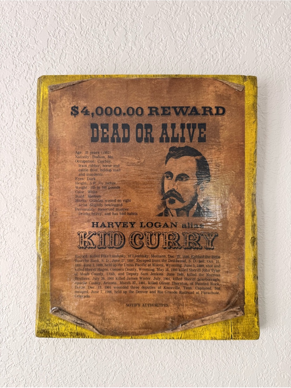 Old West Kid Curry Wooden Decor Plaque